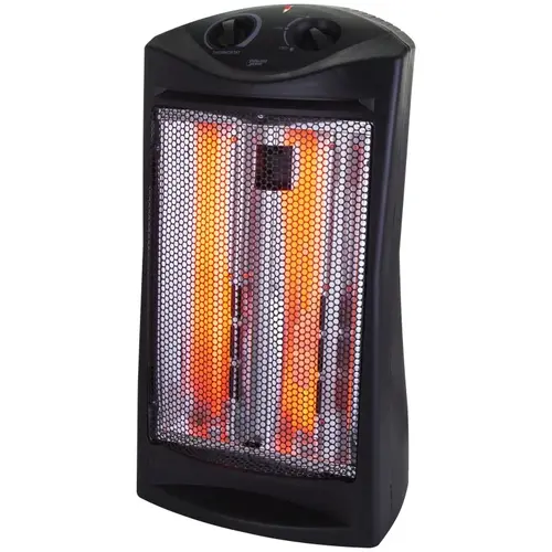 PowerZone BFGF-15D Infrared Quartz Tower Heater, 750/1500 W, Rotary Dial Control Black