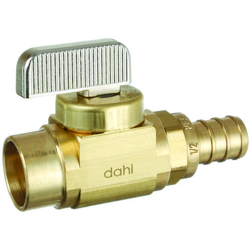 Dahl Brothers 521-13-PX3-BAG mini-ball 521-13-PX3 Straight In-Line Stop and Isolation Valve, 1/2 in Connection, Female Solder x PEX Crimpex