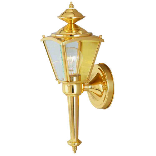 Boston Harbor 4003H2 4003H-2 Outdoor Wall Lantern, 120 V, 60 W, Steel Fixture, Polished Brass Fixture