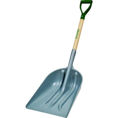 34596 PLA-12 Scoop Shovel, 14-1/4 in W Blade, 12 in L Blade, ABS Blade, Wood Handle, D-Shaped Handle