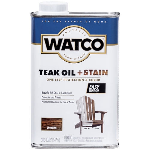 Watco 348747 Oil and Stain, Warm Glow, Jacobean, Liquid, 1 qt, Can