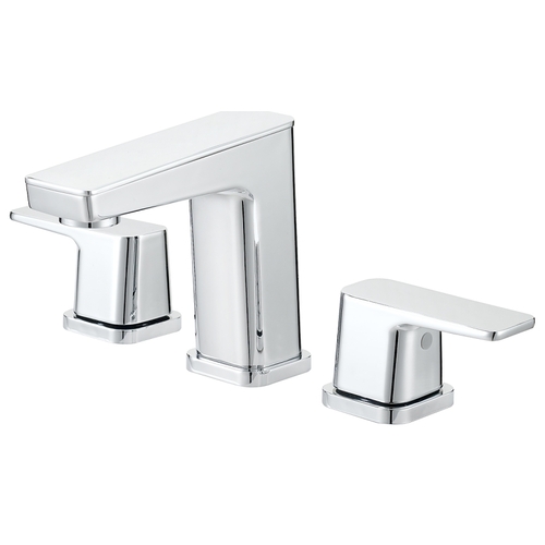 Lavatory Faucet, 1.2 gpm, 2-Faucet Handle, 3-Faucet Hole, Brass/Zinc/Plastic, Chrome Plated