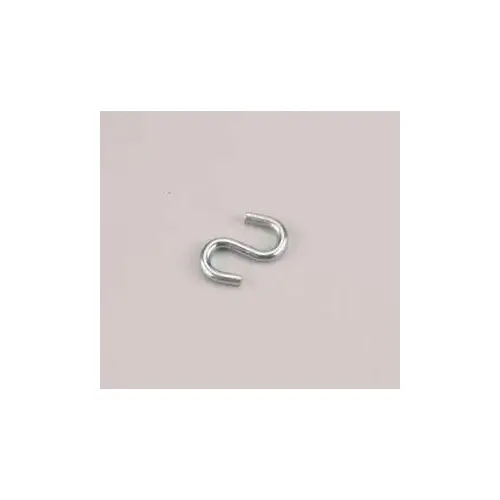 S-Hook, 404 lb Working Load, 7.6 mm Dia Wire, Metal, Zinc