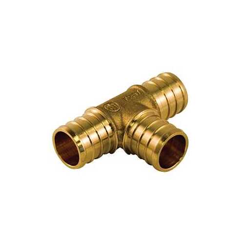 Pipe Fitting Tee, 1/2 x 3/4 in, Brass