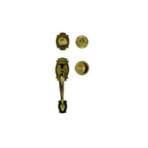 Weiser 9GA94710-031 Heritage x Huntington Series Handleset, 2 Grade, Polished Brass, 2-3/8 to 2-3/4 in Backset