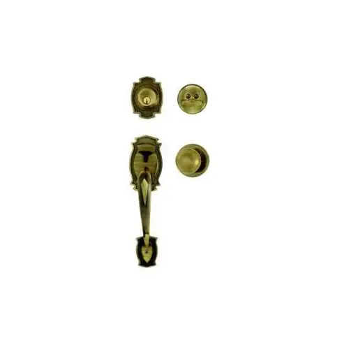 Heritage x Huntington Series Handleset, 2 Grade, Polished Brass, 2-3/8 to 2-3/4 in Backset