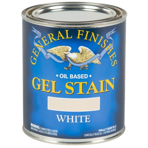 GENERAL FINISHES WQA Gel Stain, White, Liquid, 1 qt, Can