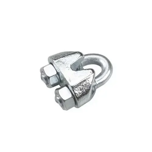 Wire Rope Clamp, 1/8 in Dia Cable, 14 mm L, Steel, Zinc