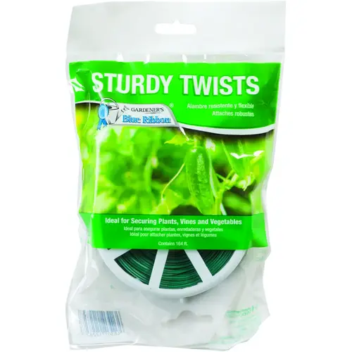 Gardener's Blue Ribbon T009B-6 T009B Sturdy Stretch Twist Tie with Cutter, 164 ft L, Plastic