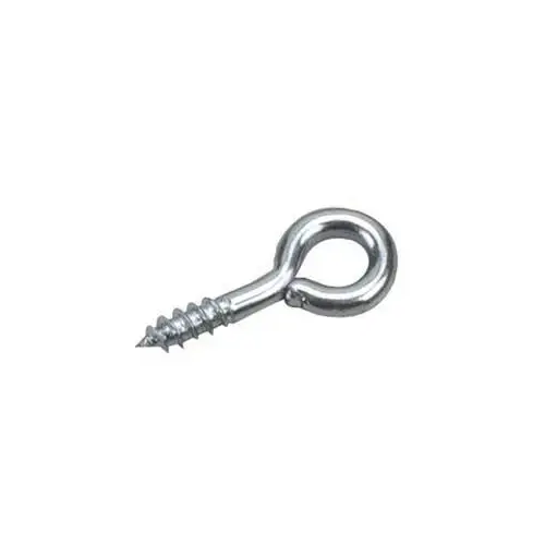 Screw Eye, 1/8 in Dia Wire, 12 mm L Thread, 1-1/8 in OAL, Metal, Zinc