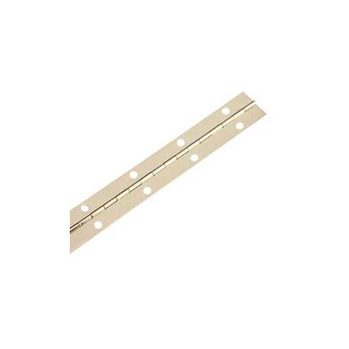 Piano Hinge, 36 in H Frame Leaf, 0.03 in Thick Frame Leaf, Steel, Brass, Fixed Pin, Screw Mounting - pack of 5