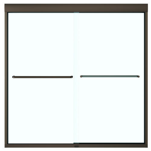 Aura Bathtub Door, Semi Frame, Clear Glass, Bypass/Sliding Door, 1/4 in Glass