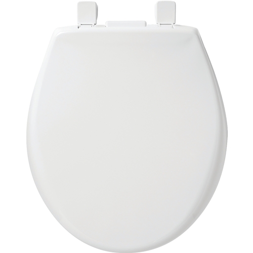 Mayfair 87SLNL 000 Toilet Seat, Round, Plastic, White, Precision Seat Fit, Adjustable, Whisper Close Hinge