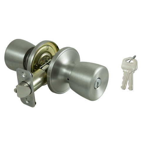 Entry Knob Lockset, Tulip, Stainless, KA3 - pack of 3