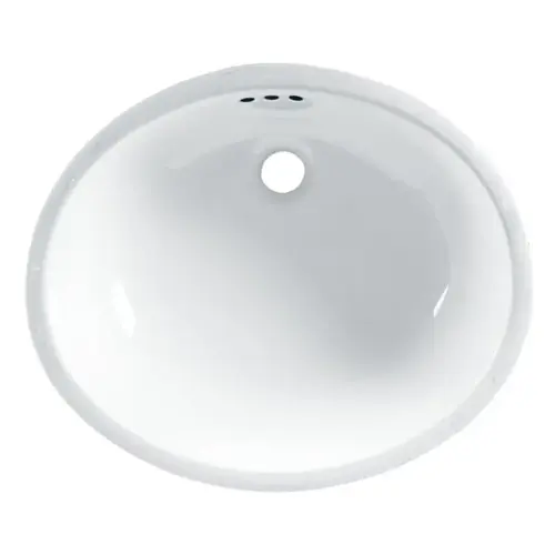 American Standard 0496221.021 Ovalyn Series Under Counter Sink, Oval Basin, 4 in Faucet Centers, 3-Deck Hole, Bone