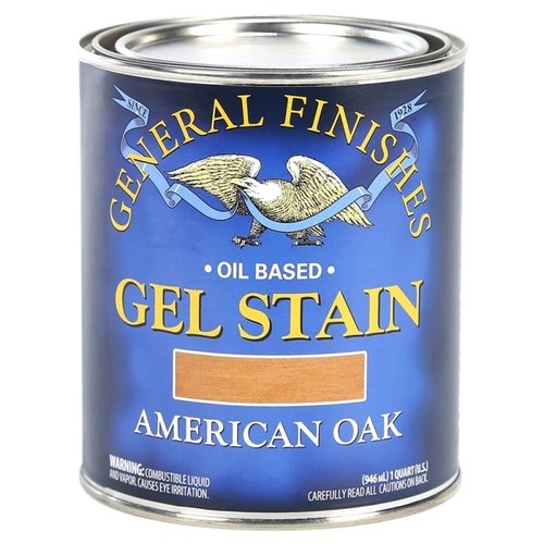 Gel Stain, American Oak, Liquid, 1 qt, Can