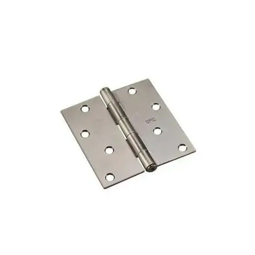 Butt Hinge, 3 in H Frame Leaf, 3/32 in Thick Frame Leaf, Steel, Antique Brass, Removable Pin, 40 lb Pair