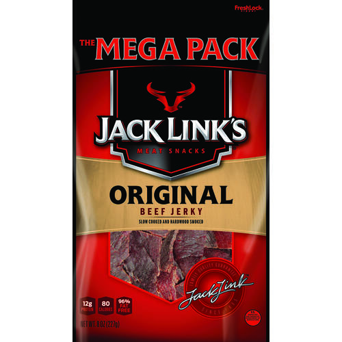 Jack Link's 10000008206 Beef Jerky, Original Flavor, 8 oz Mega