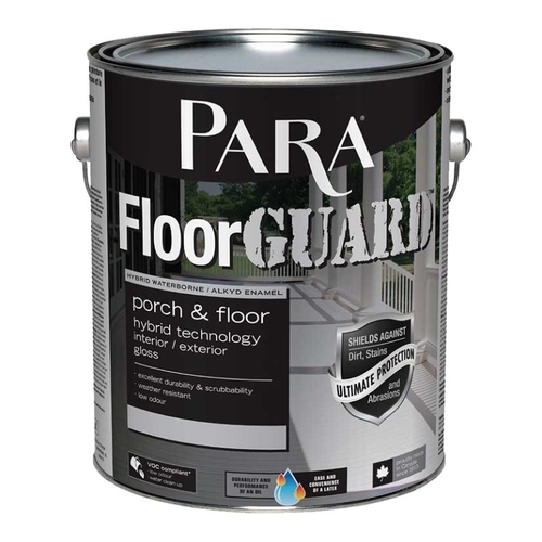 FloorGuard 5550-16 Interior/Exterior Enamel Paint, Gloss, Tint White, 1 gal - pack of 4