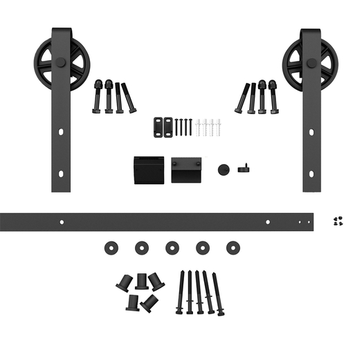 Onward 246020MATPVC Decorative Visible Rail System, 2 m L Track, Steel, Wall Mounting Black