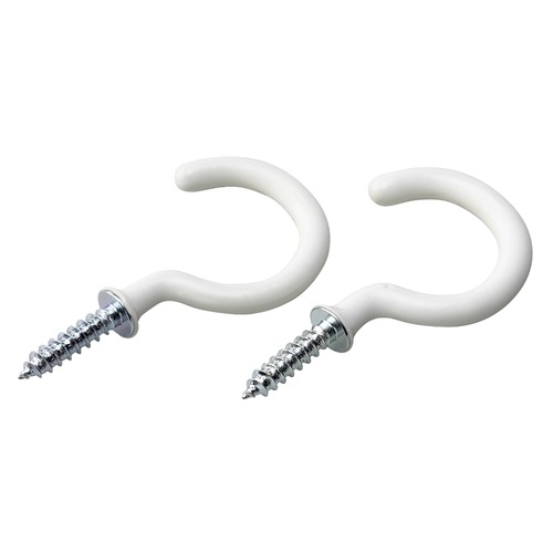 Onward 2475WR Cup Hook, 50 mm L, Metal White - pack of 2