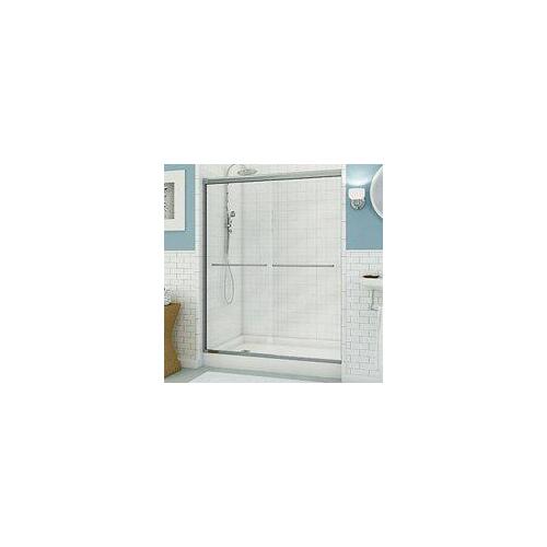 Aura Sliding Shower Door, Clear Glass, Tempered Glass, Semi Frame, 2-Panel, Glass, 1/4 in Glass