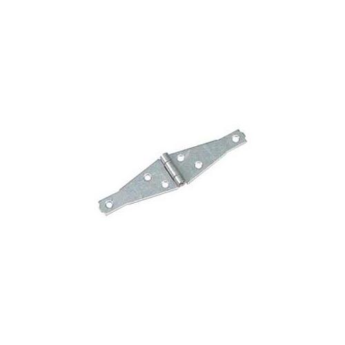 Heavy-Duty Strap Hinge, 65.5 mm W Frame Leaf, Steel, Galvanized, Fixed Pin, 40 lb