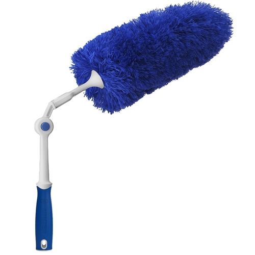 Unger 989230 Click and Dust Duster, 2 in Head, Microfiber Head, 6 in L Handle, Blue