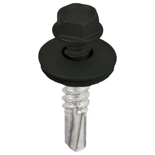 Screw, 1 in L, Hex Drive, Self-Drilling Point, 250 BAG Black