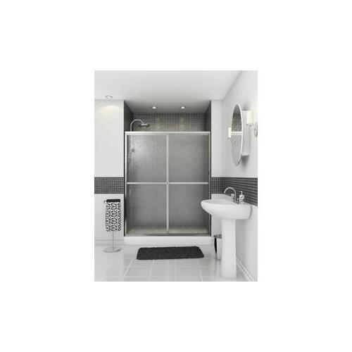 MAAX 105413-970-084-00 Shower Door, Raindrop Glass, 2-Panel, Aluminum Frame