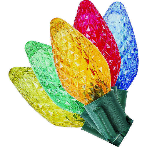 Light Set, Christmas, 120 V, 2.4 W, 25-Lamp, Blue/Green/Orange/Red/Yellow Lamp