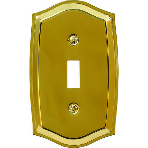 Amerelle 76TBR Wallplate, 5-1/8 in L, 3 in W, 1 -Gang, Brass, Polished Brass