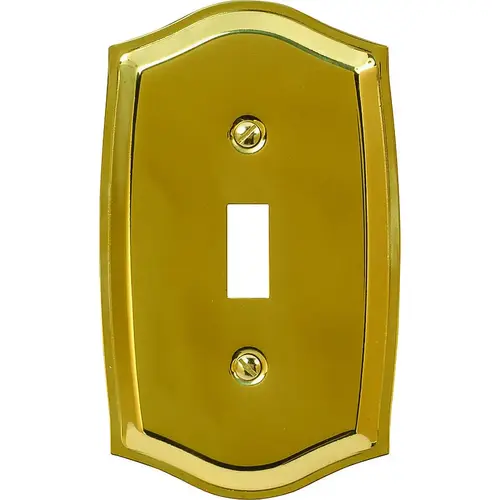 Amerelle 76TBR Wallplate, 5-1/8 in L, 3 in W, 1 -Gang, Brass, Polished Brass
