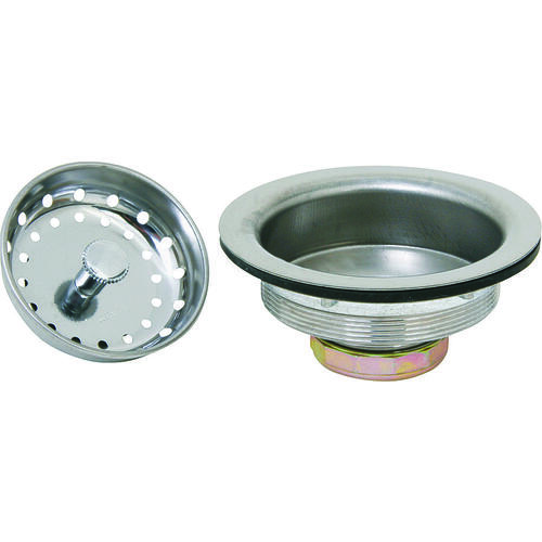 Basket Strainer Assembly, 4.4 in Dia, For: 3-1/2 to 4 in Dia Opening Sink Stainless Steel