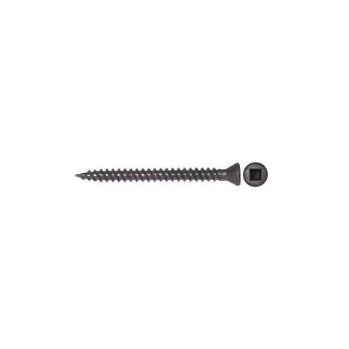 RzR Series Screw, 1-5/8 in L, Fine, Full Thread, Flat Head, Square Drive, Type S Point, Steel Black - pack of 100