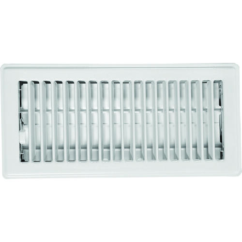 IMPERIAL RG3296 Standard Floor Register, 7-3/4 in W Duct Opening, 3-3/4 in H Duct Opening, Steel, White