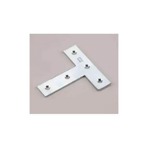 T-Shaped Mending Plate, 5 in L, 7/8 in W, Steel, Zinc