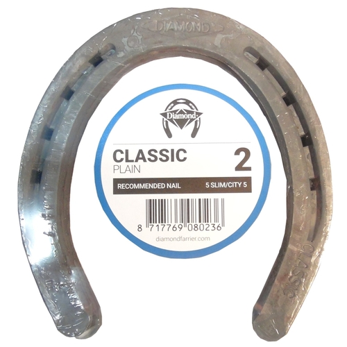 DIAMOND FARRIER CO DC2PR Classic Plain Horseshoe, 1/4 in Thick, 2, Steel - pack of 15