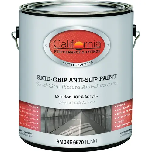 California Paints F06570-1-E F06570-1 Anti-Slip Paint, Smoke, 1 gal