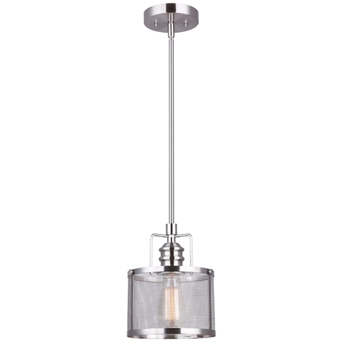 BECKETT Series Pendant Light, 120 V, 1-Lamp, Metal Fixture, Brushed Nickel Fixture
