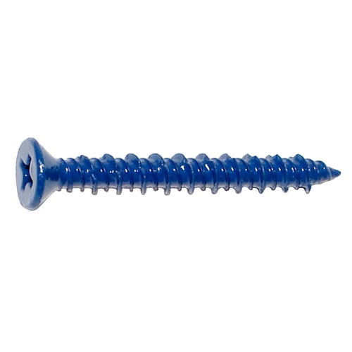 09274 Masonry Screw, 3/16 in Dia, 1-3/4 in L, Steel Blue Ruspert - pack of 100