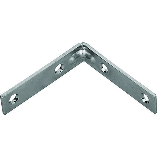 Corner Brace, 4 in L, 4 in W, 7/8 in H, Steel, Zinc-Plated, 3.1 mm Thick Material