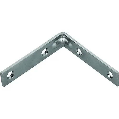 Corner Brace, 4 in L, 4 in W, 7/8 in H, Steel, Zinc-Plated, 3.1 mm Thick Material - pack of 10