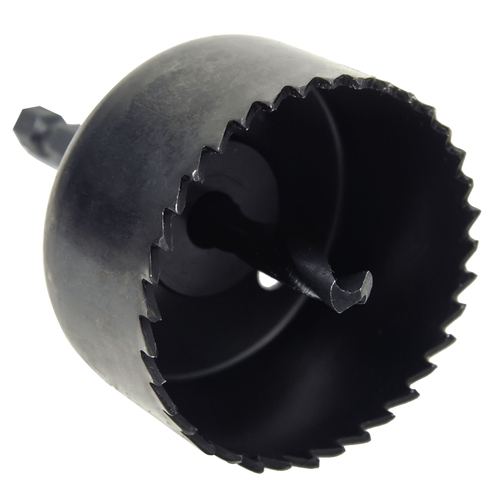 Hole Saw, 2-1/2 in Dia, 3/4 in D Cutting, 3 in Arbor, HCS Cutting Edge, 3 in Pilot Drill Black