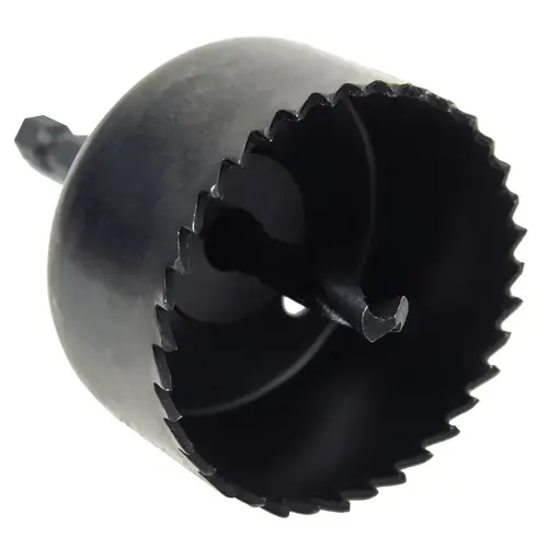 Hole Saw, 1-1/2 in Dia, 3/4 in D Cutting, 3 in Arbor, HCS Cutting Edge, 3 in Pilot Drill Black