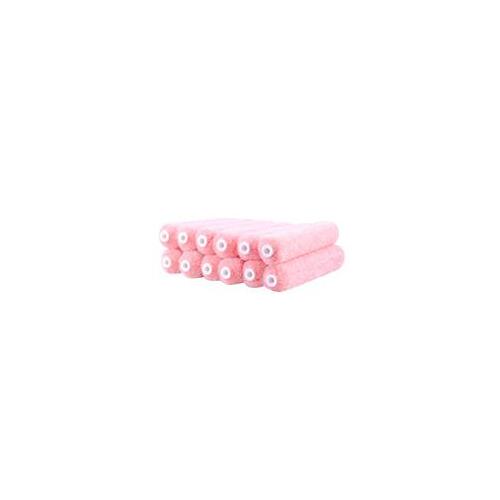 All Purpose Mini Roller Cover, 1/2 in Thick Nap, 6 in L, Polyester Cover, Pink - pack of 12
