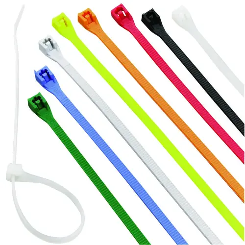 Cable Tie, 6/6 Nylon, Assorted - pack of 100