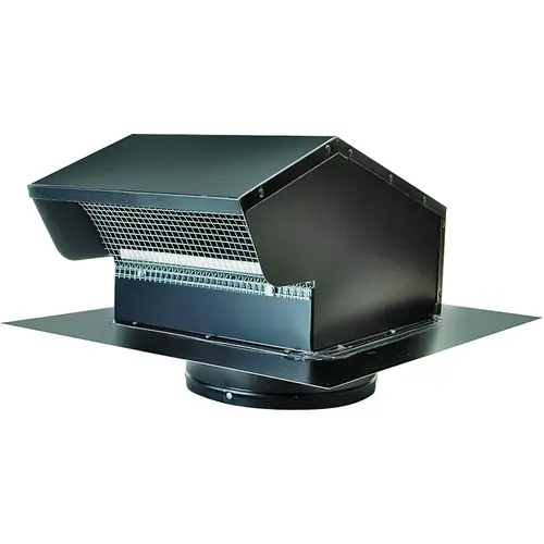 Master Flow GNV7BL Goose Neck Ventilator, 14-3/4 in W, Galvanized Steel, Black
