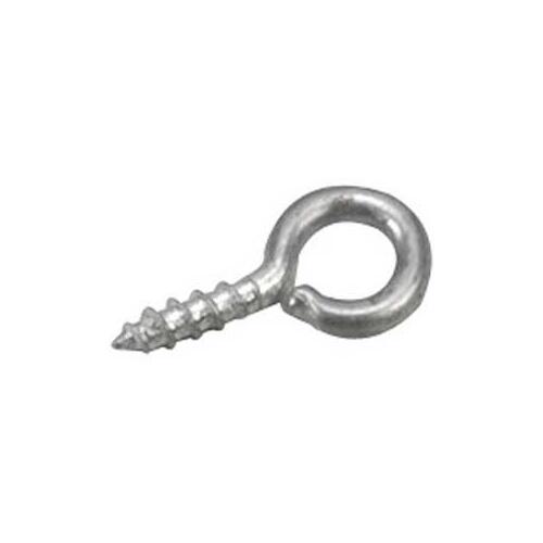 Screw Eye, 7/8 in L Thread, 15/64 in OAL, Steel, Brass