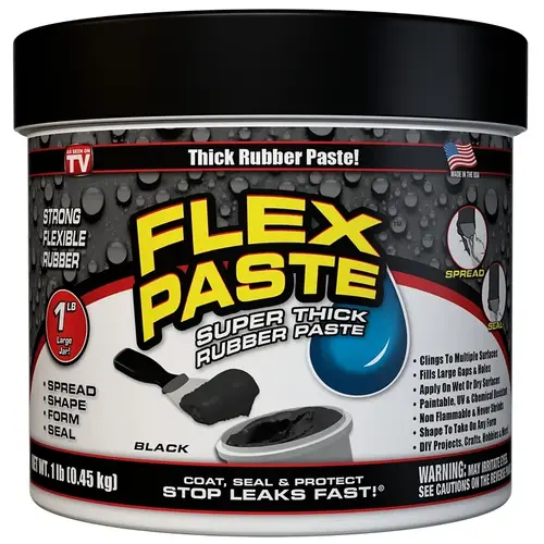 Rubberized Paste, Black, 1 lb, Jar